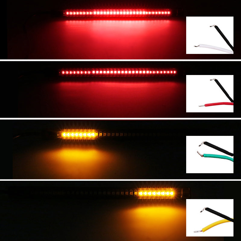 48-LED Motorcycle Tail, Brake & Turn Signal Light Strip – 12V
