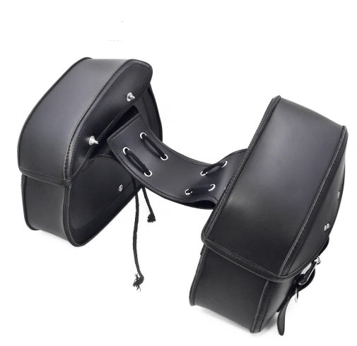 Black PU Leather Motorcycle Saddlebags