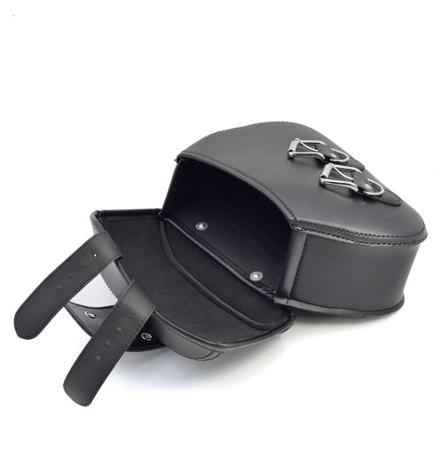 Black PU Leather Motorcycle Saddlebags