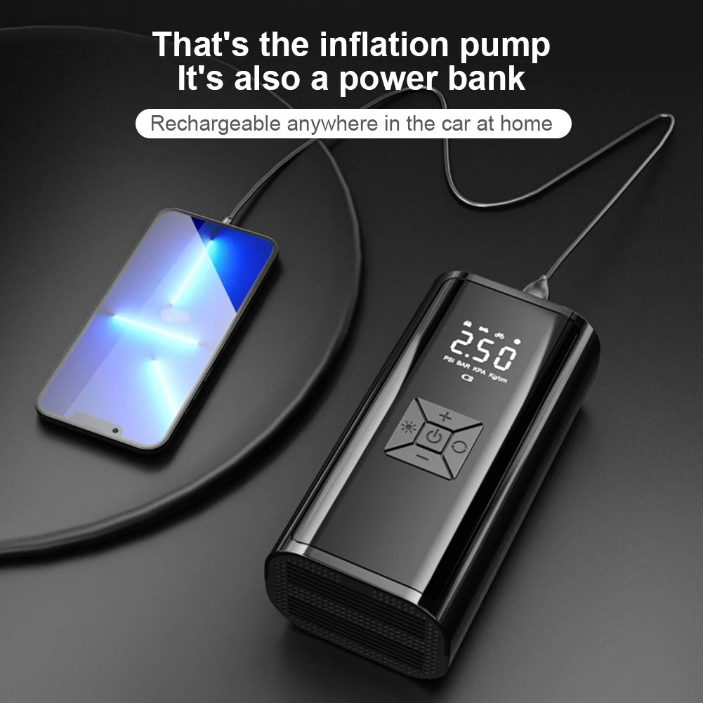 150 PSI Cordless Motorcycle Tire Inflator – 6000mAh