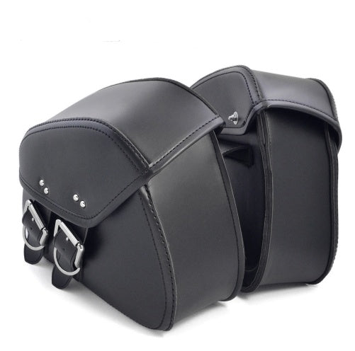 Black PU Leather Motorcycle Saddlebags