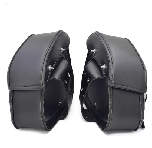 Black PU Leather Motorcycle Saddlebags
