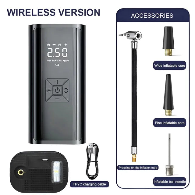 150 PSI Cordless Motorcycle Tire Inflator – 6000mAh