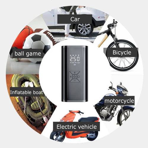 150 PSI Cordless Motorcycle Tire Inflator – 6000mAh