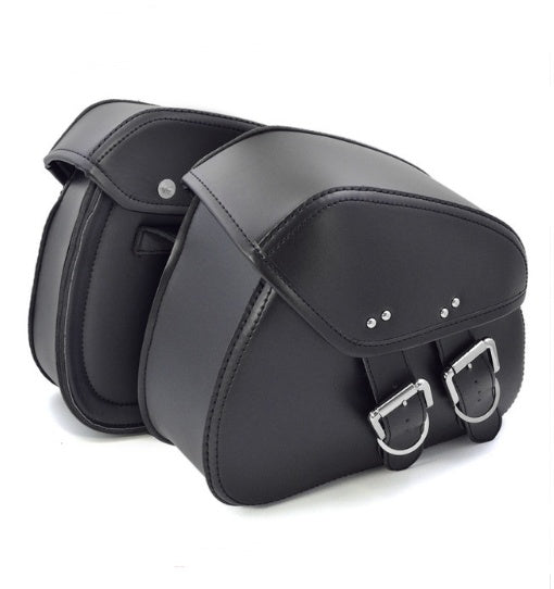 Black PU Leather Motorcycle Saddlebags