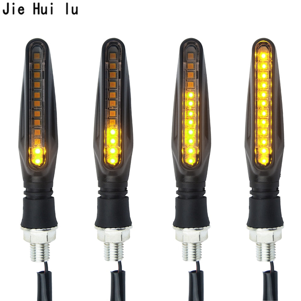 2-Piece 12V Flexible LED Motorcycle Turn Signals – Amber