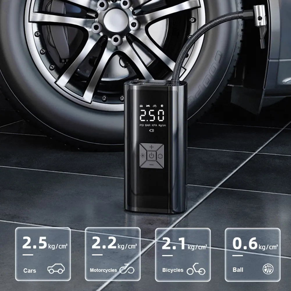 150 PSI Cordless Motorcycle Tire Inflator – 6000mAh