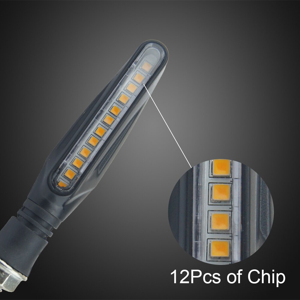 2-Piece 12V Flexible LED Motorcycle Turn Signals – Amber