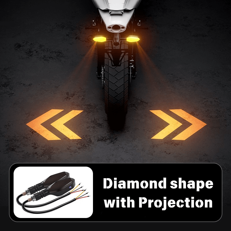 27-LED Motorcycle Turn Signal Indicators with Ground Projection