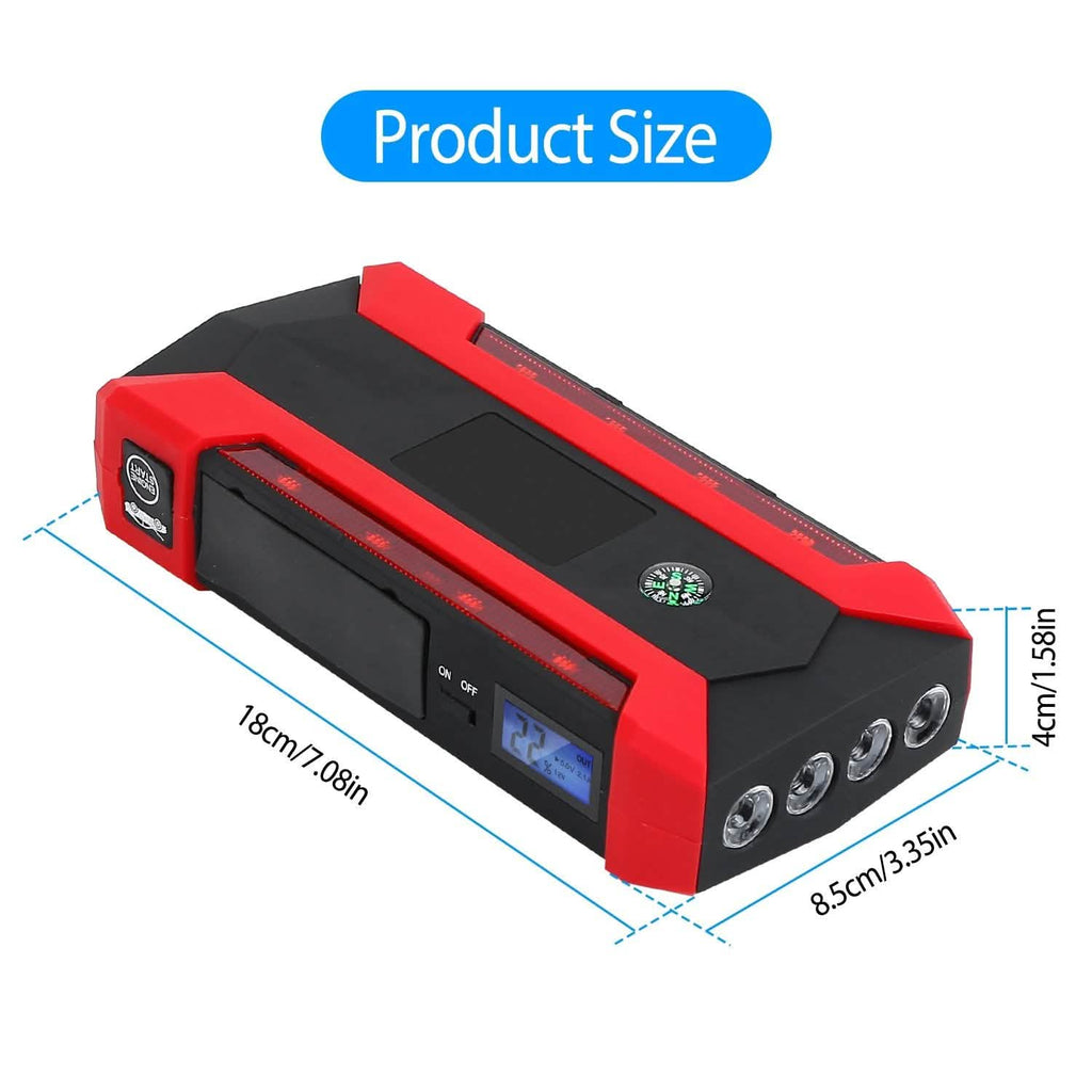 1000A Portable Jump Starter & 20,000mAh Power Bank with LCD