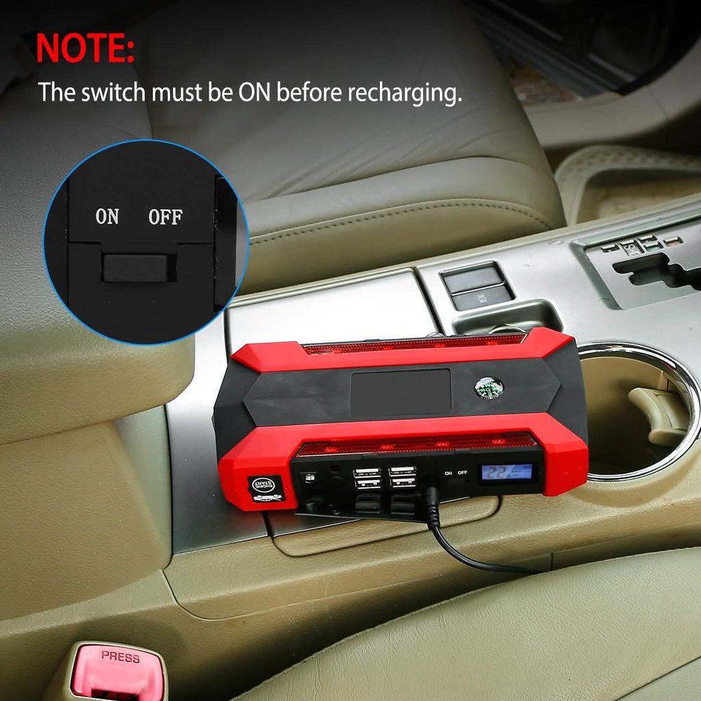 1000A Portable Jump Starter & 20,000mAh Power Bank with LCD
