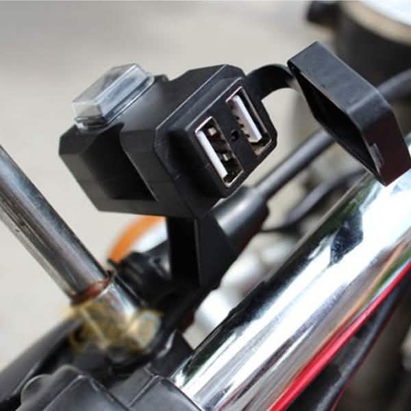 Waterproof Dual USB Motorcycle Handlebar Charger – 9V–24V