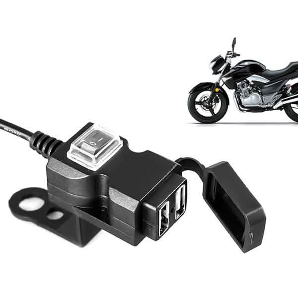 Waterproof Dual USB Motorcycle Handlebar Charger – 9V–24V