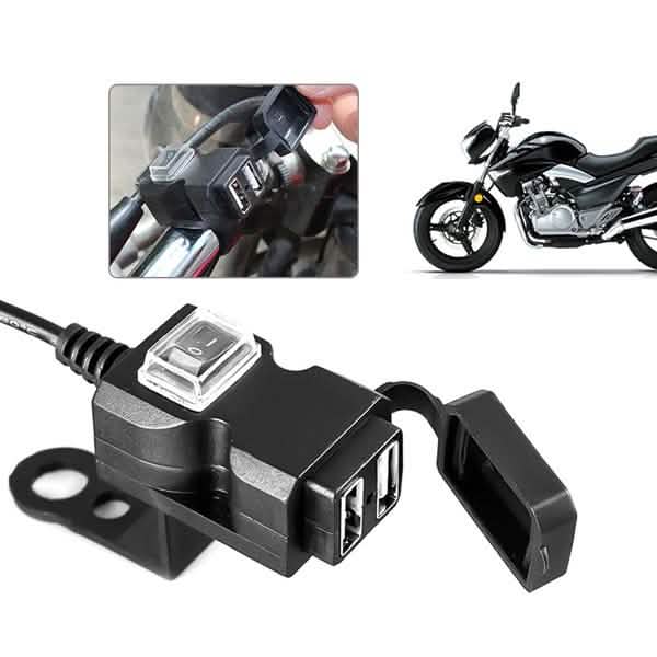 Waterproof Dual USB Motorcycle Handlebar Charger – 9V–24V