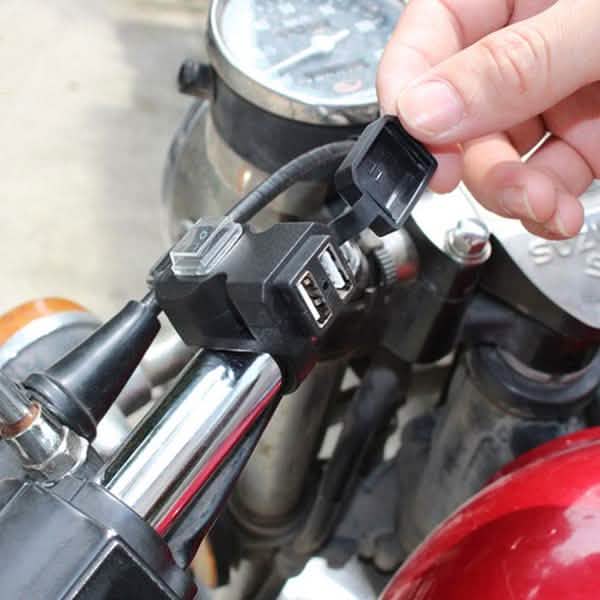 Waterproof Dual USB Motorcycle Handlebar Charger – 9V–24V